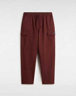 Calças Vans Range Cargo Baggy Tapered Elastic Masculino Bordeaux | VN6915780