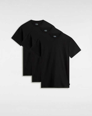 Camiseta Vans Basic (3 pack) Feminino Pretas | VN6940371