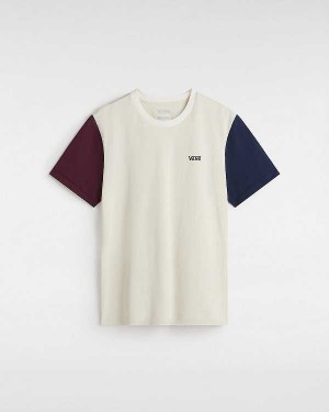 Camiseta Vans Colorblock Boyfriend Fit Feminino Branco | VN1236879