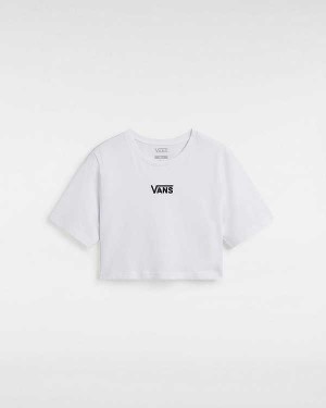 Camiseta Vans Flying V Crew Crop Feminino Branco | VN3015679