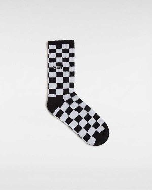 Meias Vans Checkerboard Crew (1 Pair) Unisex Pretas | VN8594031