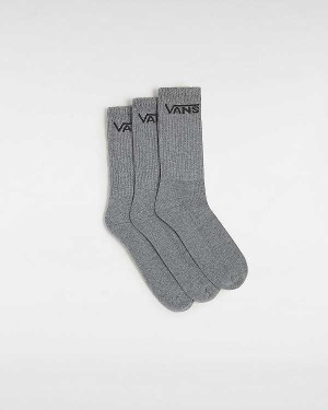 Meias Vans Classic Crew (3 pairs) Unisex Cinzentas | VN5130946