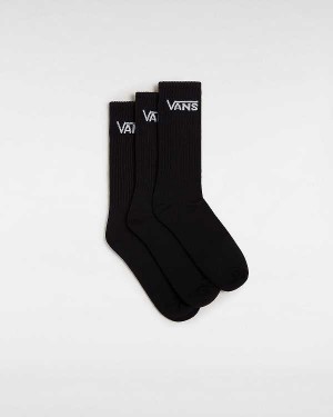 Meias Vans Classic Crew (3 pairs) Unisex Pretas | VN4512860