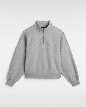 Moletom Vans Elevated Double Knit Loose Mock Neck Feminino Cinzentas | VN3820159