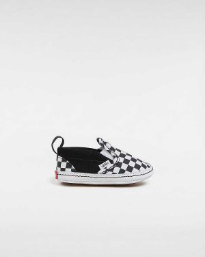 Sapatos Slip On Vans Checkerboard Hook And Loop Crib (0-1 year) Criança Pretas | VN0628915