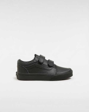 Tenis Vans Old Skool Hook and Loop Classic Tumble (4-8 Years) Criança Pretas | VN9547863