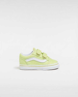 Tenis Vans Old Skool Hook and Loop Glitter (1-4 Years) Criança Amarelas | VN1325086