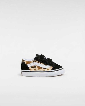 Tenis Vans Old Skool Hook and Loop Glitter (1-4 Years) Criança Pretas | VN3751489