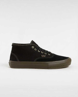 Tenis Vans Skate Authentic Mid Masculino Pretas | VN3762145