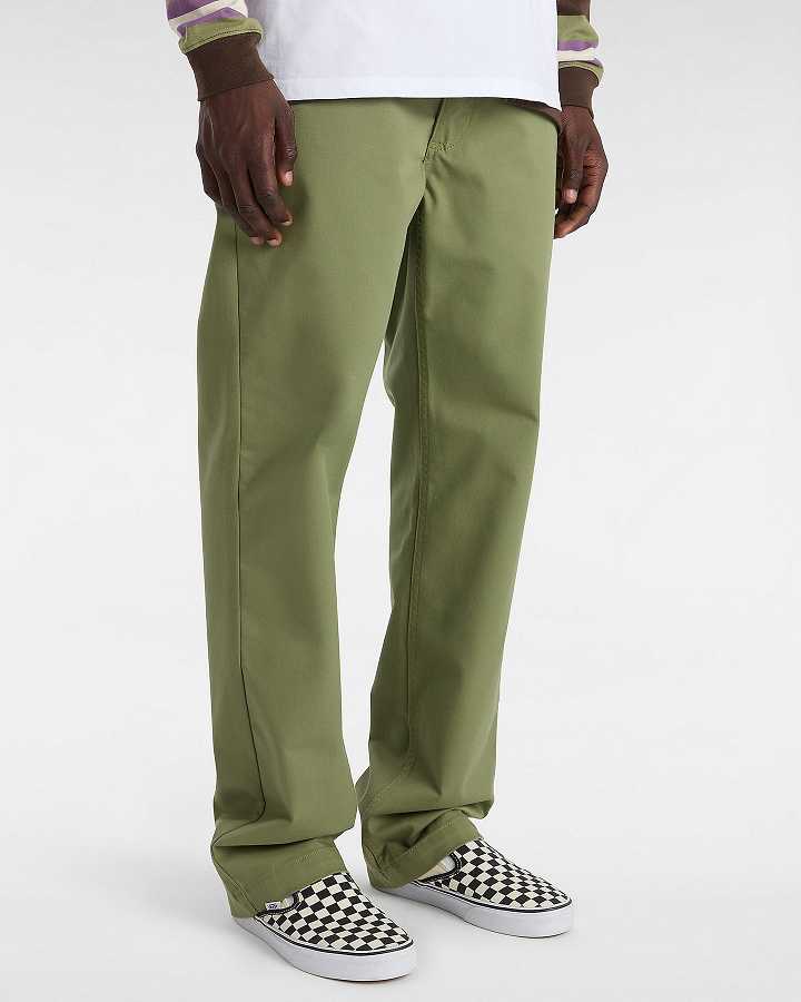 Calças Vans Authentic Chino Relaxed Masculino Verdes | VN6740582