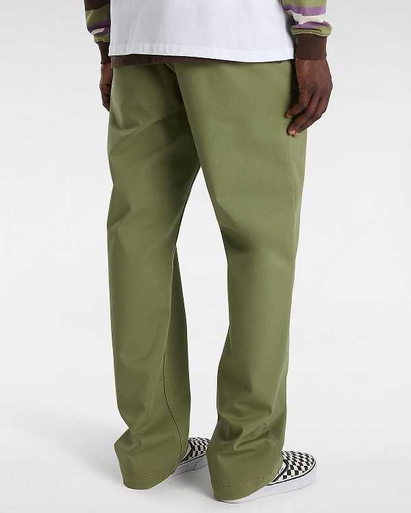 Calças Vans Authentic Chino Relaxed Masculino Verdes | VN6740582