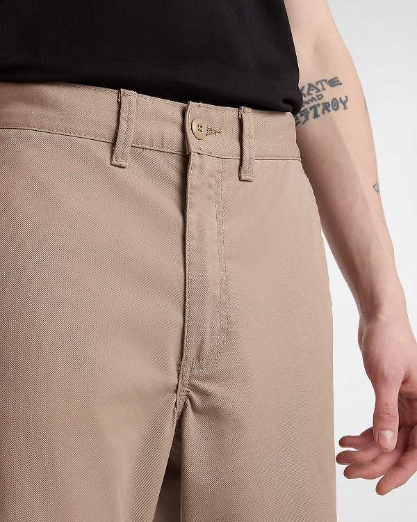 Calças Vans Authentic Chino Relaxed Masculino Bege | VN5876019