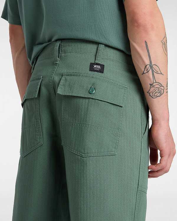 Calças Vans Fatigue Loose Tapered Masculino Verdes | VN2109745