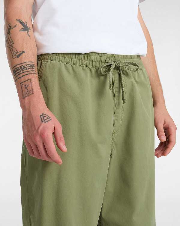 Calças Vans Range Baggy Tapered Elastic Waist Masculino Verdes | VN6851724