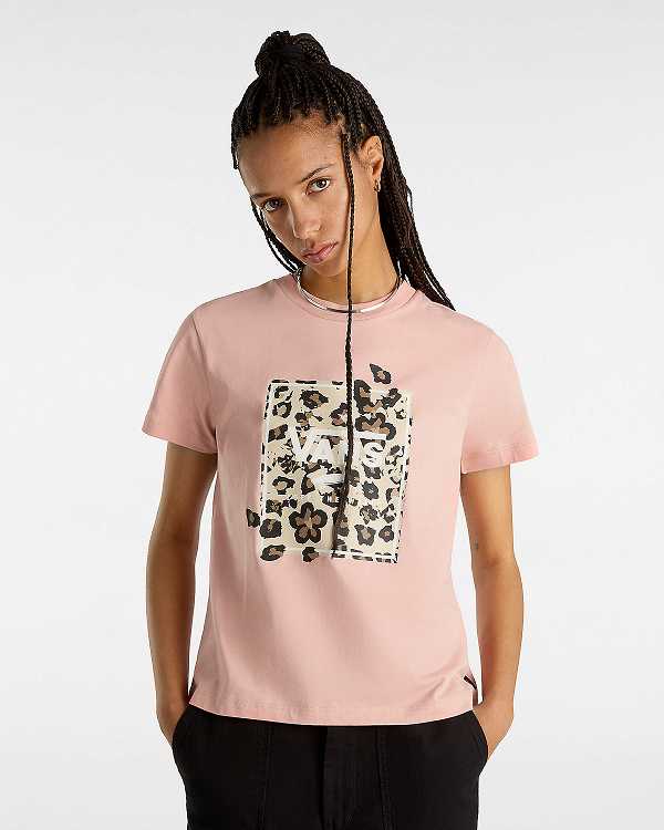 Camiseta Vans Animalier Boxed Feminino Rosa | VN6392857