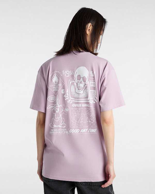 Camiseta Vans Crazy Eddy Feminino Roxo | VN5914702