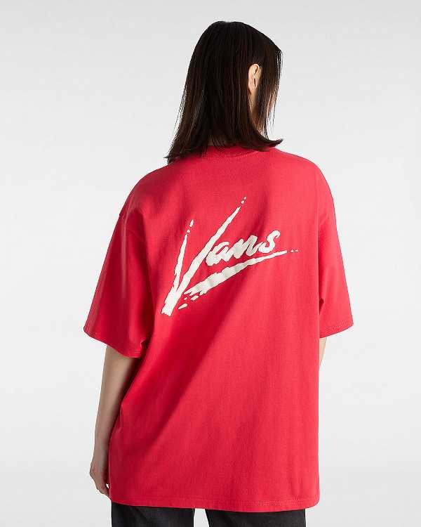 Camiseta Vans Dettori Loose Fit Feminino Vermelhas | VN2038917