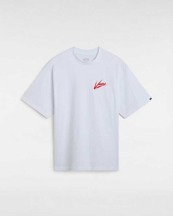 Camiseta Vans Dettori Loose Fit Feminino Branco | VN7543628