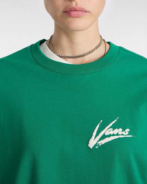 Camiseta Vans Dettori Loose Fit Feminino Verdes | VN1247630