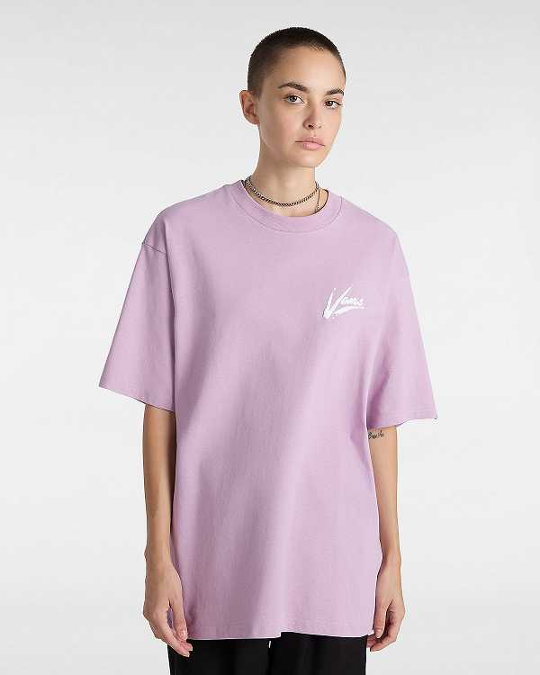 Camiseta Vans Dettori Loose Fit Feminino Roxo | VN8139460