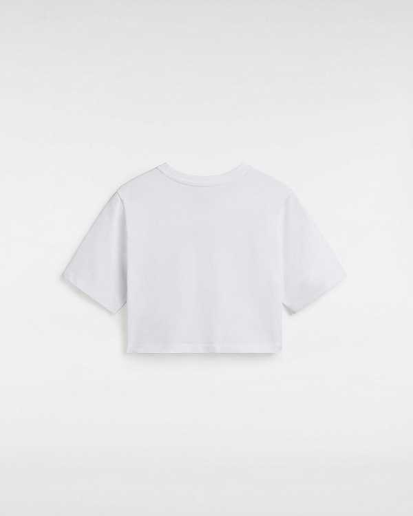 Camiseta Vans Flying V Crew Crop Feminino Branco | VN3015679