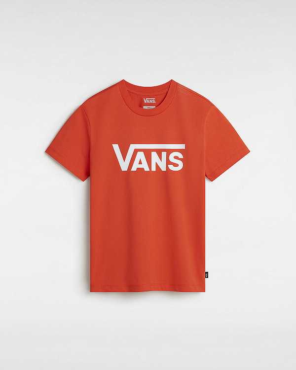 Camiseta Vans Flying V Crew Feminino Laranja | VN4036192