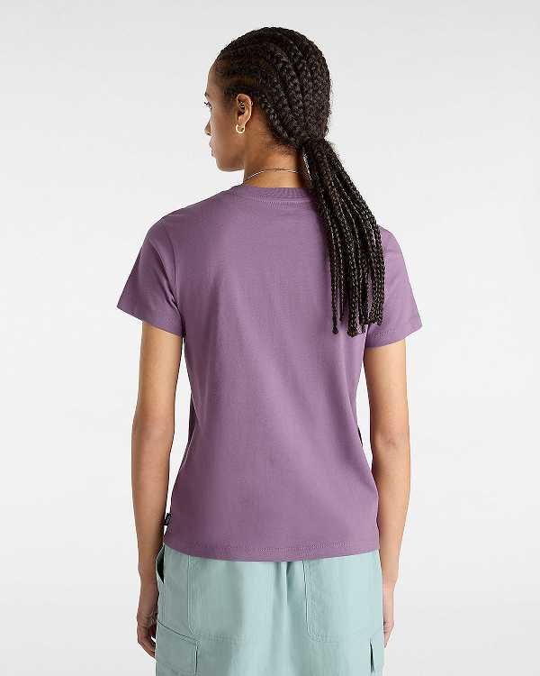 Camiseta Vans Flying V Crew Feminino Roxo | VN1508396