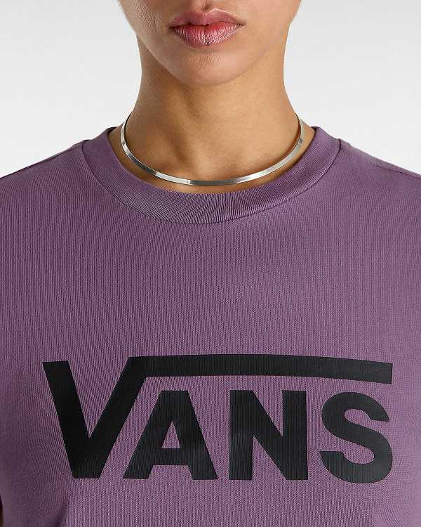 Camiseta Vans Flying V Crew Feminino Roxo | VN1508396