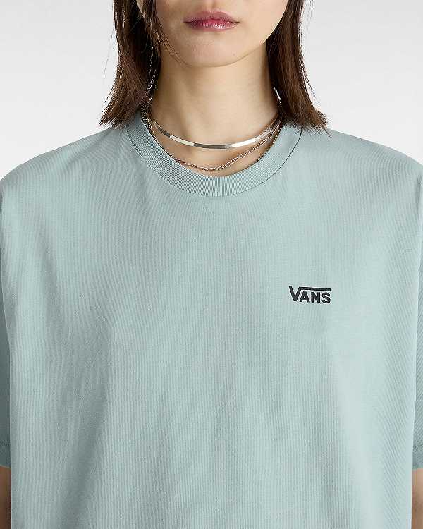 Camiseta Vans Left Chest Logo Feminino Azuis | VN7583604