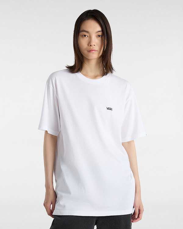 Camiseta Vans Left Chest Logo Feminino Branco | VN6195428