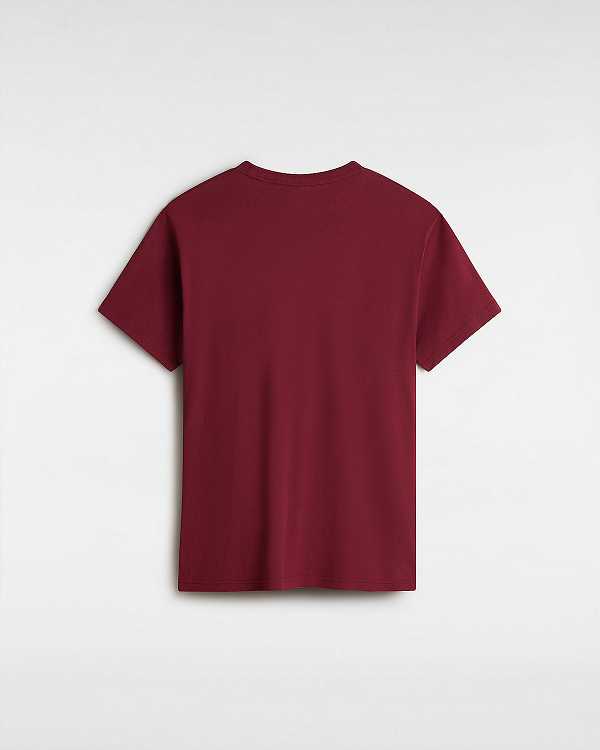 Camiseta Vans Left Chest Logo Feminino Bordeaux | VN0527436