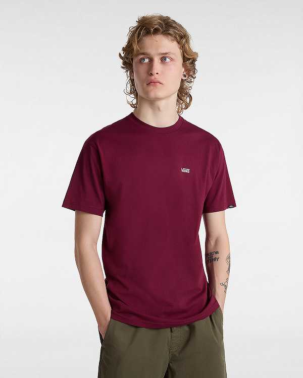 Camiseta Vans Left Chest Logo Feminino Bordeaux | VN0527436