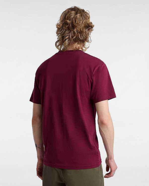 Camiseta Vans Left Chest Logo Feminino Bordeaux | VN0527436