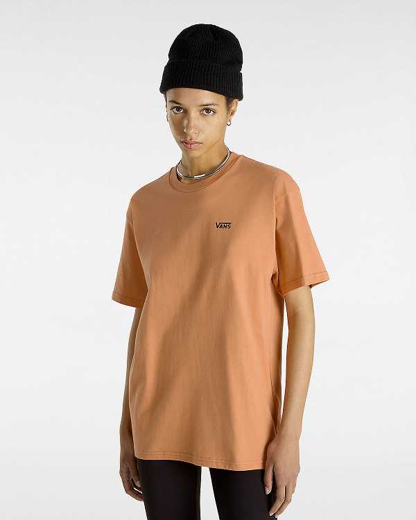 Camiseta Vans Left Chest Logo Feminino Laranja | VN1263987