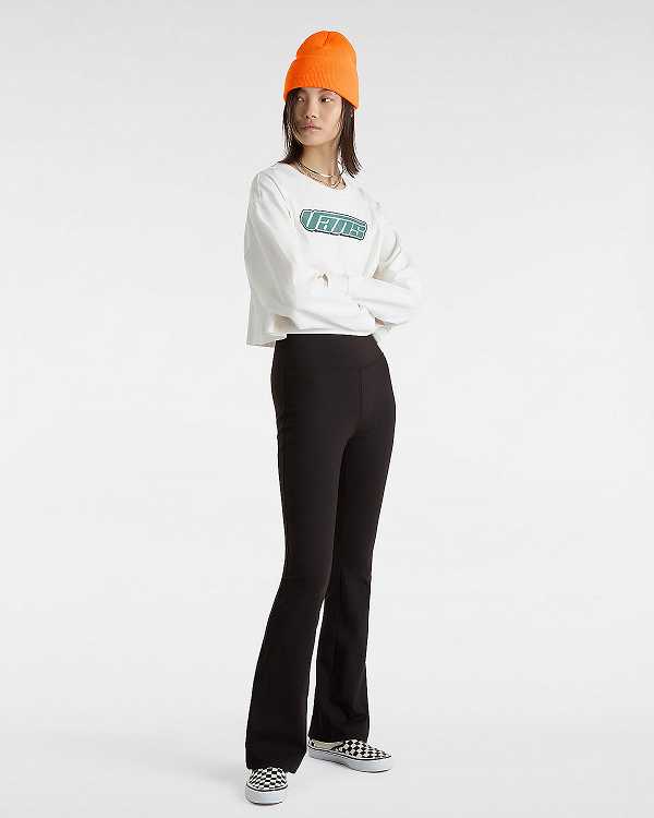 Camiseta Vans Retro V Hook and Loop Relaxed Long Sleeve Crop Feminino Branco | VN7642158