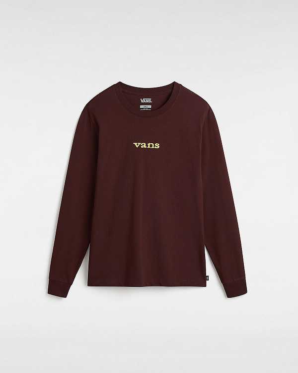 Camiseta Vans Vitality Fields Long Sleeve Feminino Marrom | VN6972418