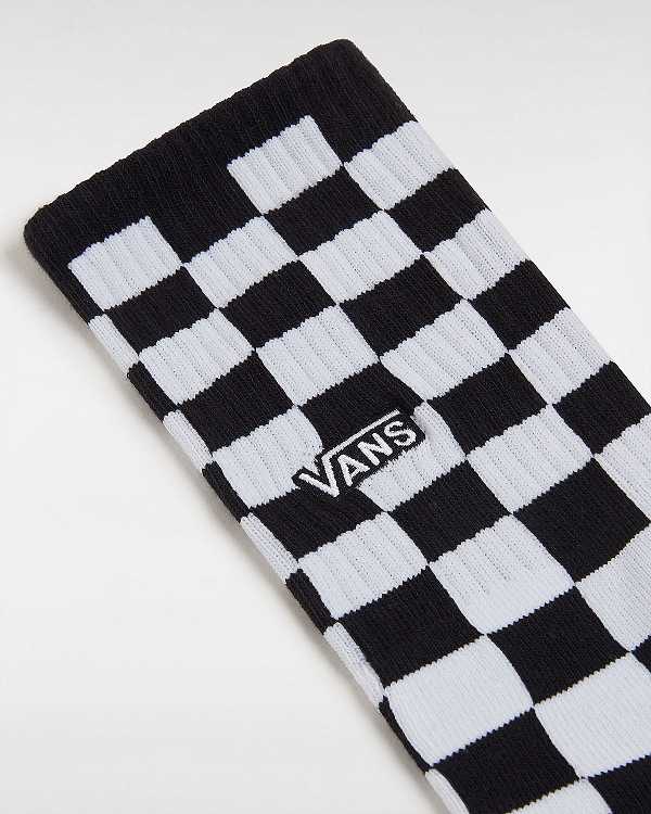 Meias Vans Checkerboard Crew (1 Pair) Unisex Pretas | VN8594031