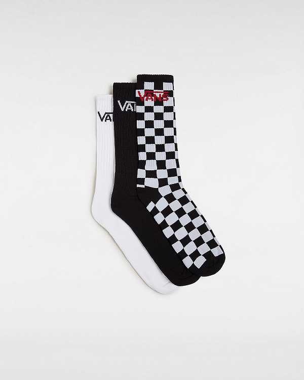 Meias Vans Classic Crew (3 pairs) Unisex Pretas | VN6513982