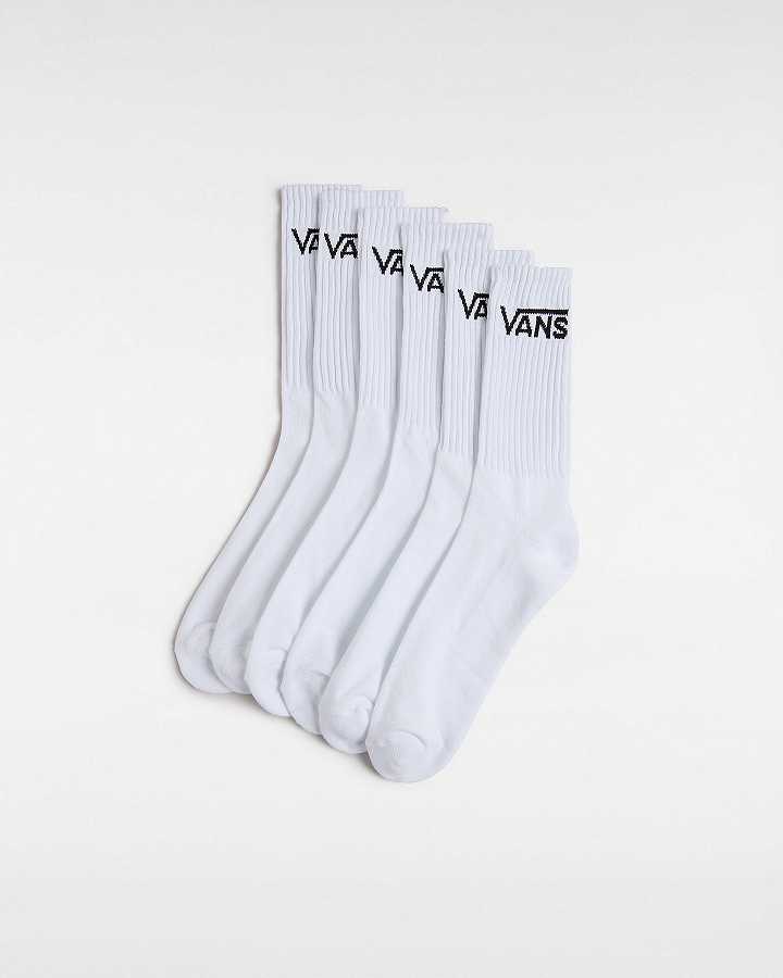 Meias Vans Classic Crew (6 Pairs) Unisex Branco | VN9342507