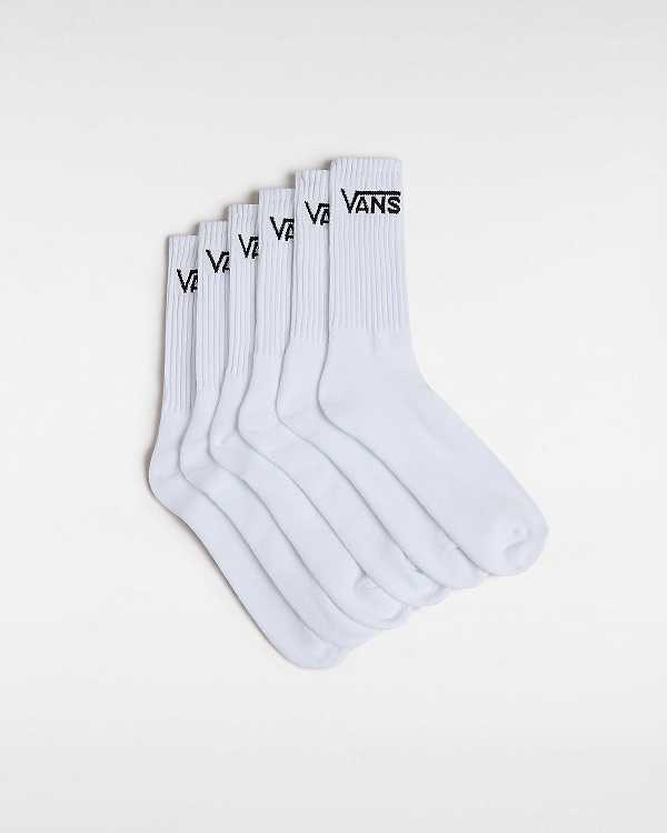 Meias Vans Classic Crew (6 Pairs) Unisex Branco | VN9342507