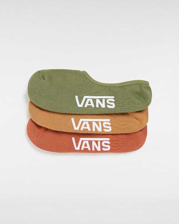 Meias Vans Classic No Show (3 pairs) Unisex Marrom | VN9463801