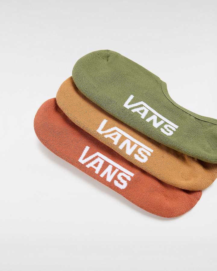 Meias Vans Classic No Show (3 pairs) Unisex Marrom | VN9463801