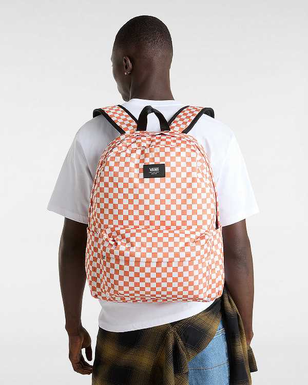 Mochilas Vans Old Skool Check Unisex Laranja | VN3648257