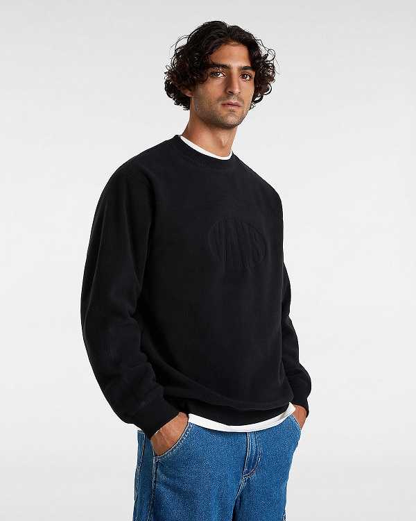 Moletom Vans Carlo Polar Fleece Loose Crew Masculino Pretas | VN8135790