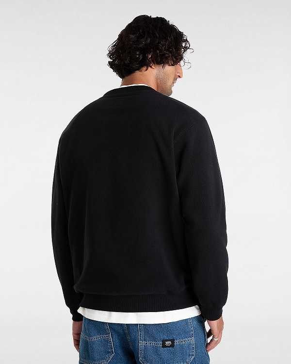 Moletom Vans Carlo Polar Fleece Loose Crew Masculino Pretas | VN8135790