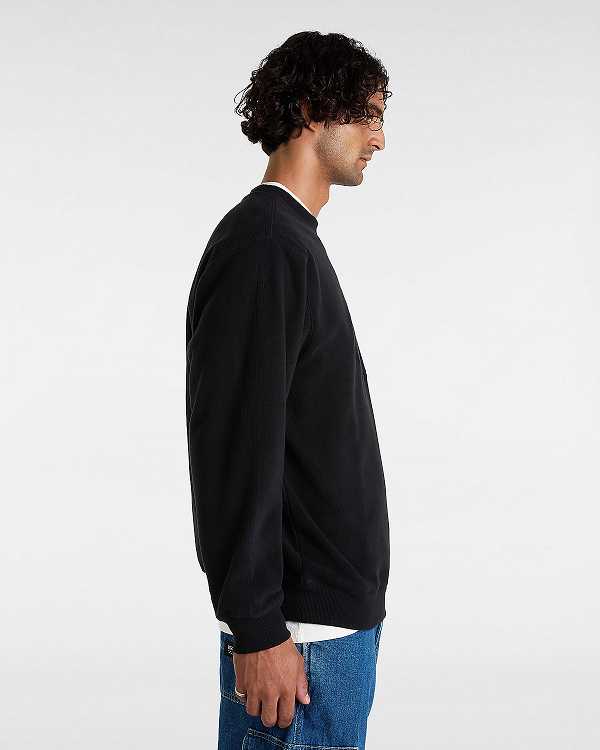 Moletom Vans Carlo Polar Fleece Loose Crew Masculino Pretas | VN8135790