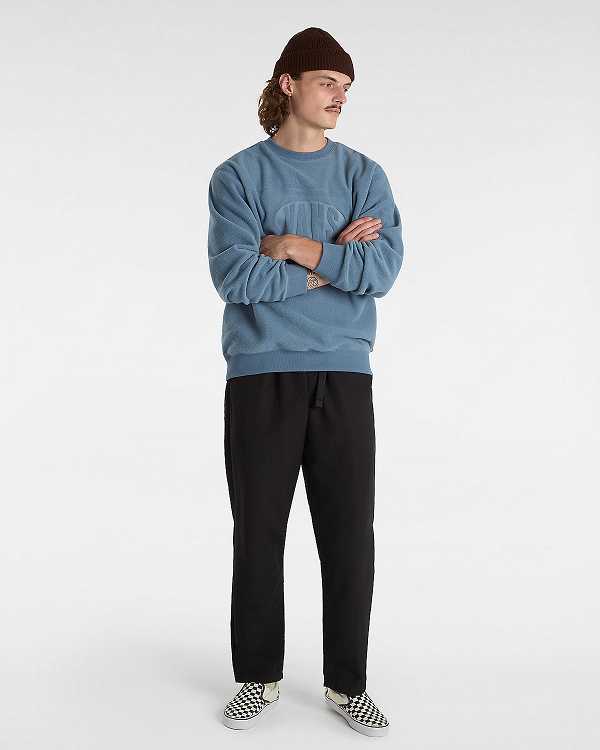 Moletom Vans Carlo Polar Fleece Loose Crew Masculino Azuis | VN5012938