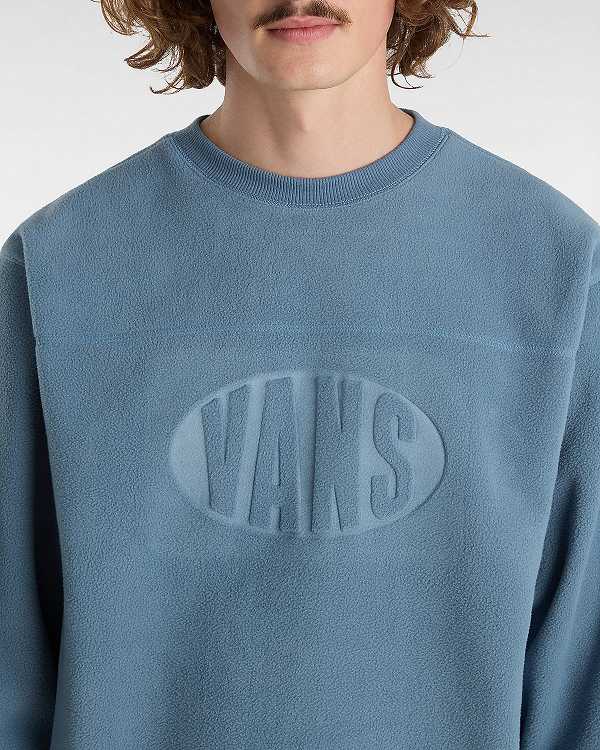 Moletom Vans Carlo Polar Fleece Loose Crew Masculino Azuis | VN5012938