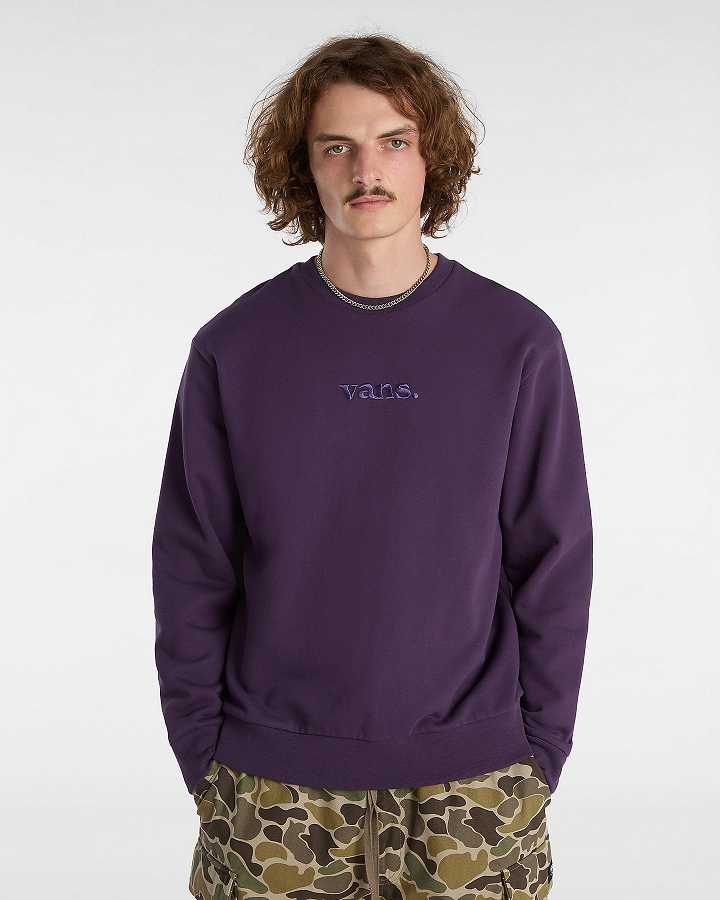 Moletom Vans Essential Relaxed Crew Masculino Roxo | VN5834296