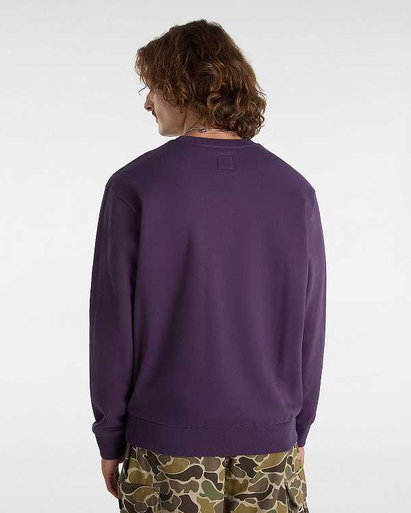 Moletom Vans Essential Relaxed Crew Masculino Roxo | VN5834296